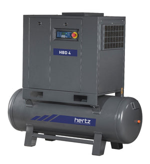 Hertz 10 HP Rotary Screw Air Compressor 40 CFM, 120 Gallon Tank, 230/460 Volt 3 Phase | HBD 7T